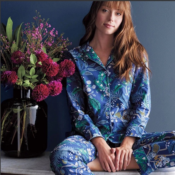 NEW Company Store Poplin Women’s PJ Set - Peacock - Picture 1 of 6